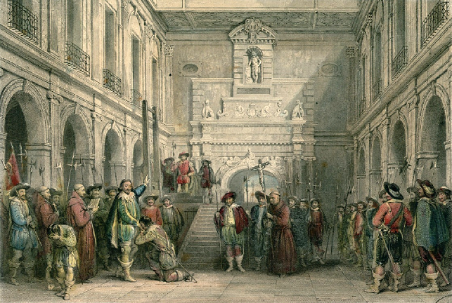 Excution d'Henri II de Montmorency - par Thomas Allom - vers 1840